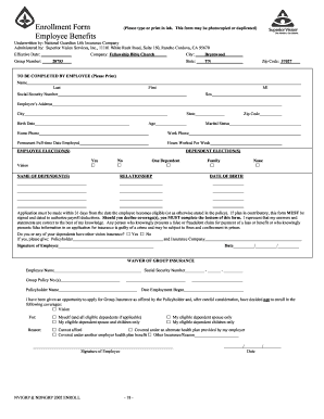 Employee Benefits Enrollment Form
