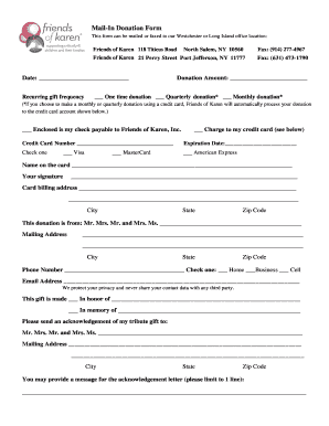 Mail-In Donation Form