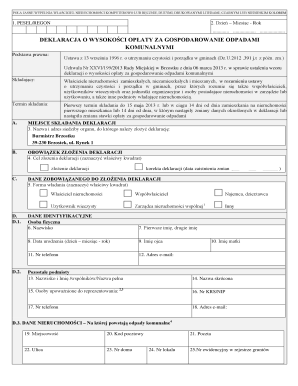 Property Waste Management Declaration