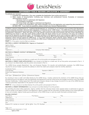 Government Public Records Application & Agreement