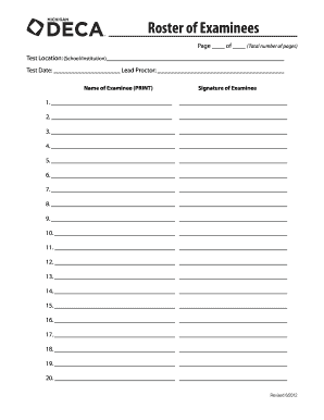 Examinee Roster Form