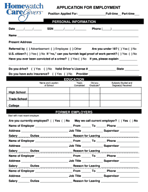 Application for Employment