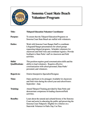 California State Parks Volunteer Agreement