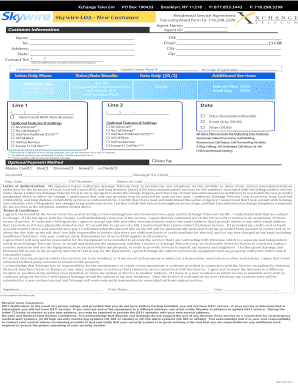 Skywire LOA - New Customer Residential Service Agreement