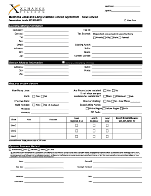 Business Local and Long Distance Service Agreement