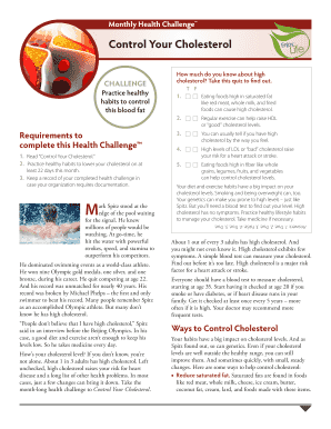 Monthly Health Challenge: Control Your Cholesterol