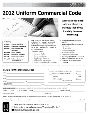 2012 Uniform Commercial Code Order Form