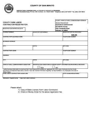 County Farm Labor Contractor Registration-Doc b1003b - San Benito bb