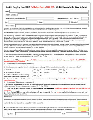 Lifeline Multi-Household Worksheet