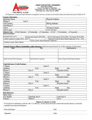 Credit Application Agreement