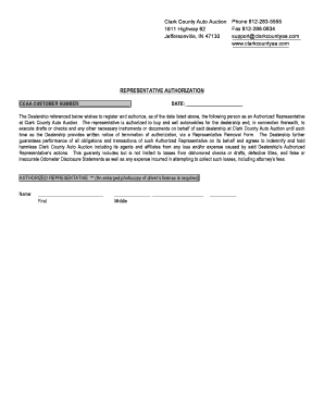 Representative Authorization Form