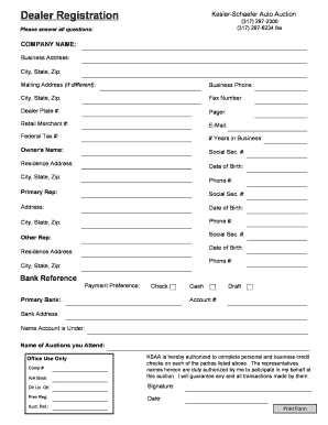 Dealer Registration Form