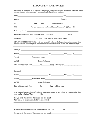 Employment Application Form