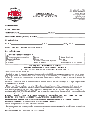 FORMA DE MEMBRESÍA