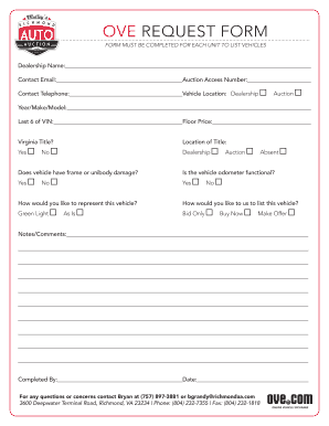 OVE Request Form