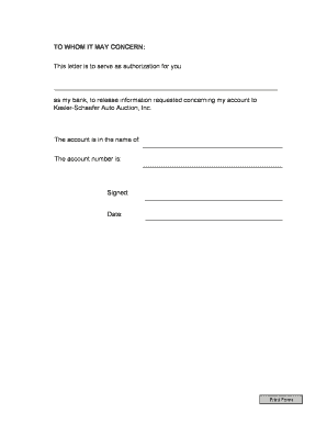 Bank Authorization Letter