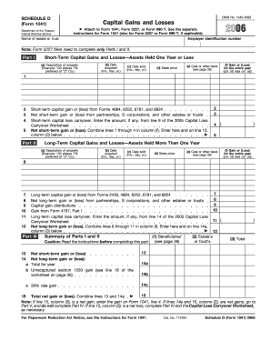 Schedule D (Form 1041) Capital Gains and Losses