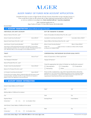Alger Family of Funds Account Application