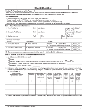 2015 Tax Checklist
