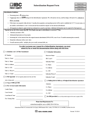 Subordination Request Form