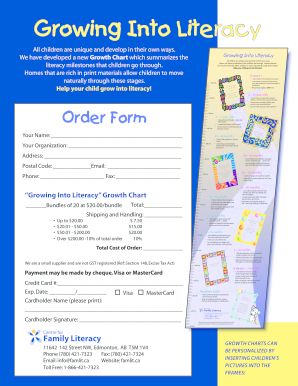 Growing Into Literacy Growth Chart