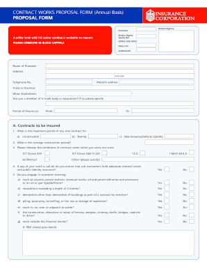Contract Works Proposal Form