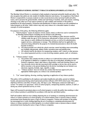 Sheridan School District Tobacco-Free Policy
