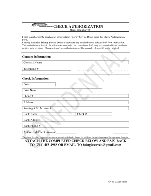Check Authorization Form