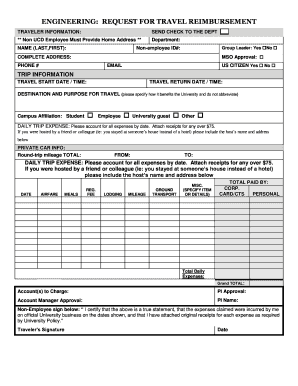 Request for Travel Reimbursement