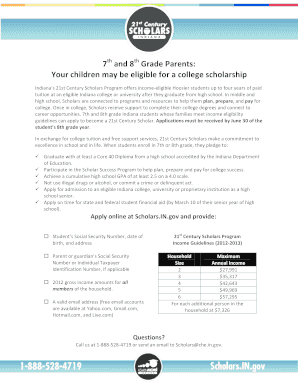 Indiana 21st Century Scholars Program Application