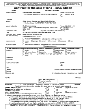 Contract for the Sale of Land