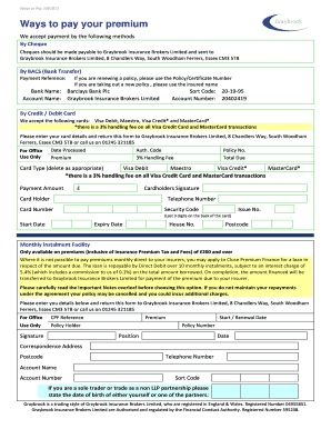 Insurance Premium Payment Form