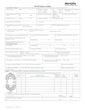 MetLife Dental Expense Claim Form