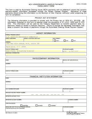 ACH Vendor/Miscellaneous Payment Enrollment Form