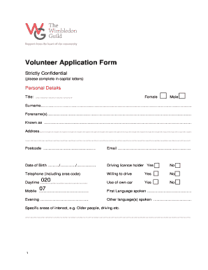 Volunteer Application Form