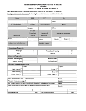 HOPWA Housing Assistance Application