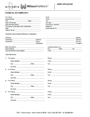 Credit Application Form