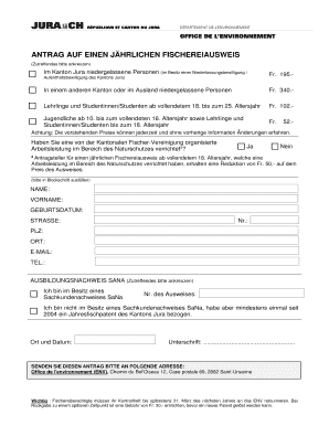 Anfrage auf einen jährlichen Fischereiausweis