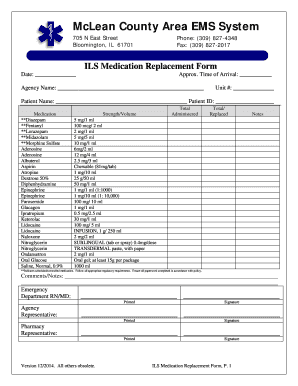 ILS Medication Replacement Form