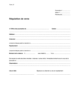 Réquisition de vente