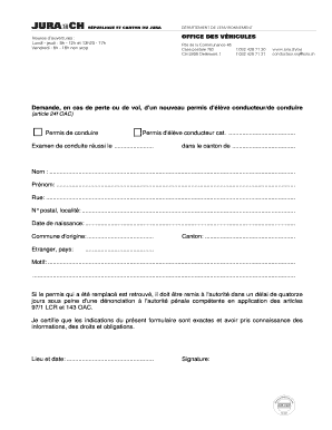Demande de remplacement d'un permis d'élève conducteur