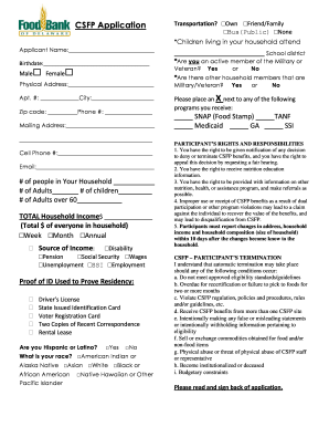 CSFP Application Form