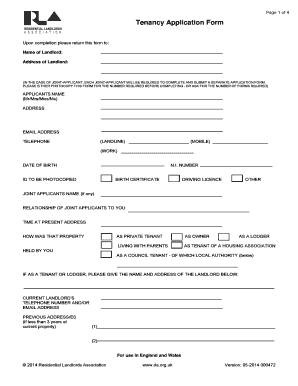 Tenancy Application Form