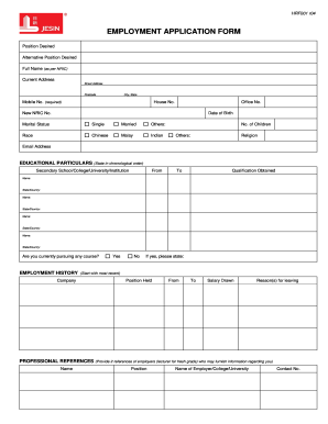 Employment Application Form