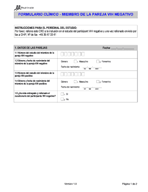 FORMULARIO CLÍNICO - MIEMBRO DE LA PAREJA VIH NEGATIVO