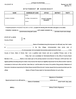 Illinois Statement of Candidacy