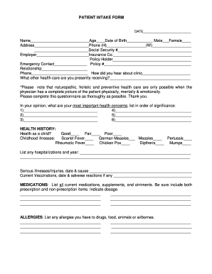 Patient Intake Form