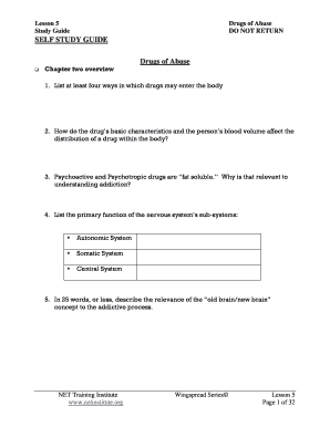 Drugs of Abuse Study Guide