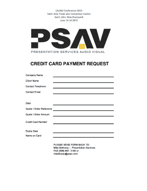 Credit Card Payment Request Form