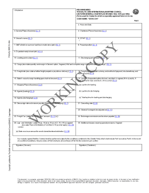 BIMCO Gencon Charter Party Agreement